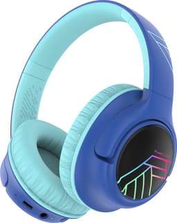 PowerLocus Bobo - Draadloze Koptelefoon voor Kinderen - Bluetooth koptelefoon - 74/85/94dB Volumebegrenzing - Led Verlichting - Audio Sharing Functie - Blauw/Zwart — thumbnail 1