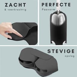 Ainy - Zwart Case Accessoires - Koptelefoon hoes geschikt voor Apple Airpods Max | Zacht Polyester Siliconen Syntetisch Leer materiaal | Magneet sluitingen — thumbnail 4