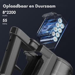 Luxe Steelstofzuiger – Stofzuiger zonder Zak op Accu – Draadloos – Wireless Vacuum Cleaner – 6 in 1 Design – 30.000PA Zuigkracht – 350W – LED — thumbnail 3