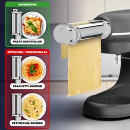 Fentic Keukenmachine - 2000W - Keukenrobot - Incl. Pastaroller en extra accessoires - 6,2L Mengkom - Foodprocessor - Pastamachine - Antraciet — thumbnail 5