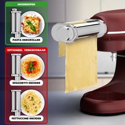 Fentic Keukenmachine - 2000W - Keukenrobot - Incl. Pastaroller en extra accessoires - 6,2L Mengkom - Foodprocessor - Pastamachine - Rood — thumbnail 5