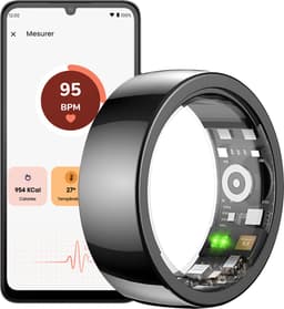 Riversong, IP68 Waterdichte Verbonden Gezondheid Tracker en Activiteit Tracker Ring 3.8g, Zwart — thumbnail 1