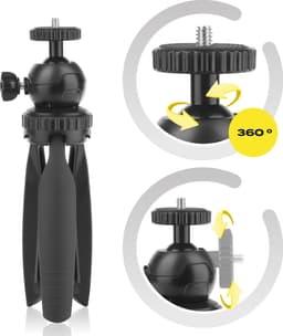 Overmax Tripod Stand Mini – Compact Verrijdbaar Statief – Tot 2 kg – 1/4” Schroefdraad – Inklapbaar tot 20 cm – Lichtgewicht & Duurzaam – Geschikt voor Projectoren, Camera’s en Meer – Verstelbare Beeldhoek – Voor Thuisbioscoop en Presentaties — thumbnail 5