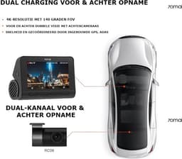 70mai - dash cam - Auto Camera – Ingebouwde GPS - Krachtige Nachtzicht - 4K Resolutie - Uitstekende Beeldkwaliteit — thumbnail 2
