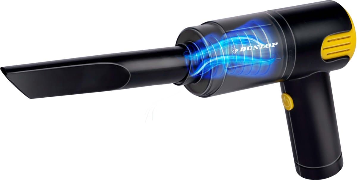 Dunlop Auto Stofzuiger - 12V Aansteker Aansluiting - Nat en Droog - Spleet- en Borstelmondstuk - 3 Meter Kabel - Auto Accessories - Zwart/Geel — afbeelding 1