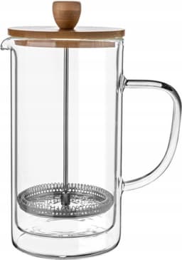 Florina Malachit dubbelwandige french press / cafetiere met 2 dubbelwandige glazen - Set van 3 - Vaatwasserbestendig - Gehard glas — thumbnail 4