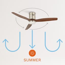 CREATE - Plafondventilator 40W silent Ø132 cm - Met Verlichting drie temperaturen - Met Wifi - Met Afstandsbediening - 6 Snelheden - Timer - Zomer/Winter functie - Níkkel - WIND CALM — thumbnail 5