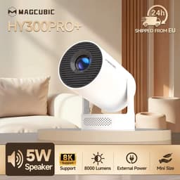 Weelora Beamer - Mini Beamer - Projector - Mini Projector - HY300 Pro+ - 8k - Android 14 - 8000 Lumen - WiFi 6 - BT5.4 - (Buiten)bioscoop - 5W HiFi Speaker - 720P HD Ondersteund - Kleur New White — thumbnail 2