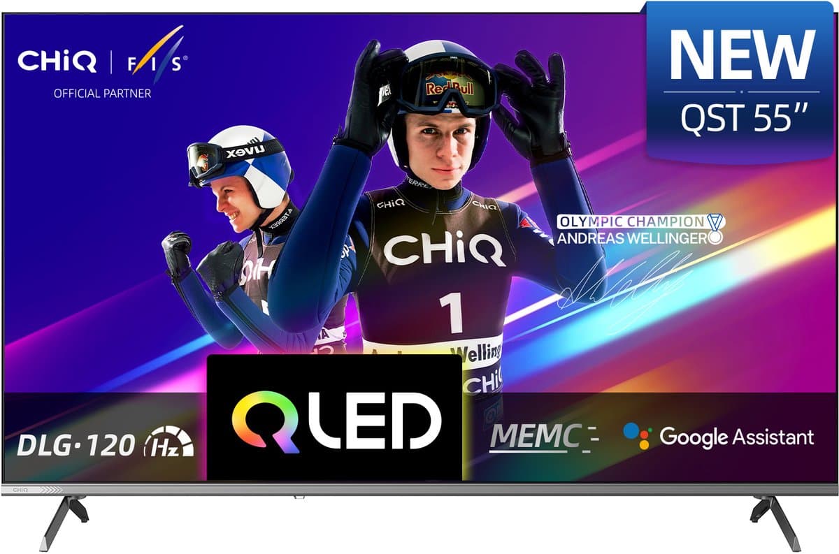 CHiQ U55QST - Smart TV 55 Inch - QLED Pro Google TV - FHD 1080P - Randloos Metal Design - Dolby Audio - 2025 Nieuw — afbeelding 1