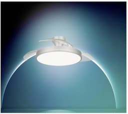 Philips Atlas Plafondventilator met ingebouwde LED-lamp - 3 Intrekbare bladen, diameter: 106cm - 4500 Lumen - Instelbaar wit licht van 2700K tot 6500K - Dimbaar tot 5% - Afstandsbediening - Nikkel — thumbnail 4