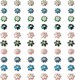 60 stuks vergulde bloemvormige emaille kralenkappen voor sieraden maken, ideaal voor het afwerken van kralen met een stijlvolle en duurzame uitstraling — thumbnail 2