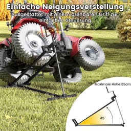 Grasmaaier Lift - Tractor Hefbrug - Onderhoud Gazonmaaier - 400 kg Draagvermogen - 115 x 50 x 20 cm - Zwart — thumbnail 4