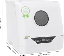 Compacte Vaatwasser - Mini Afwasser - Keuken Reiniging - 4 Wasprogramma's - 387 cm Breed - Wit — thumbnail 5