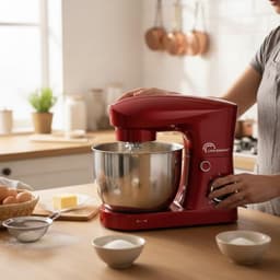 Keukenmachine - Mixer Standmixer - Bakken Maken - Krachtige 1500W Motor - 5 Liter Kom - Chili — thumbnail 2