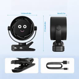 Oplaadbare Clipventilator - Bureauventilator - Ventilator - 4000mAh - 120 Snelheden & 720° Draaibaar - Digitaal Display & 15u Batterijduur - Stil 45dB - Voor Bureau, Bed & Buiten — thumbnail 2
