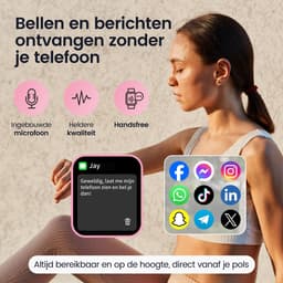 Siltcon® Seréa Smartwatch Dames - Smartwatch Heren - Horloge Dames - Stappenteller Horloge Dames - Hartslagmeter - Slaapmonitor - Saturatiemeter - Belfunctie - Geschikt voor iOS/Android - AMOLED - RVS - Elke pols - Incl. 5 Bandjes — thumbnail 3
