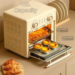 Luchtfriteuse Oven - Elektrische Mini Oven - Gezond Koken - 360 Graden Circulatie - 18 Liter Capaciteit - Wit — thumbnail 4