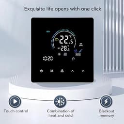 Slimme Thermostaat - Programmeerbare Thermostaat - Klimaatregeling - Touchscreen Kleurendisplay - IP20 - Wit — thumbnail 4
