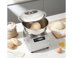 Deegmachine met Fermentatie - Deegmixer Keuken - Brood Pizza Maken - Krachtige Aluminium Motor - 8 Kilogram Capaciteit - Zilverkleurig