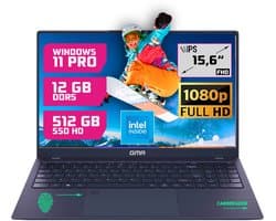 GMR - 15.6 Inch Full HD Laptop - Intel N95 - 12GB DDR5 RAM - 512GB SSD - Windows 11 Pro voor Thuis, Office en Studie - QWERTZ/QWERTY Notebook