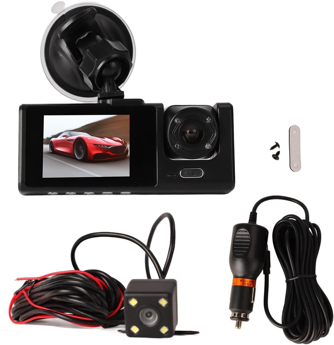 Jhubersproducts - Dash Cam Voor Achter - 170° Groothoek - Nachtzicht - 1080p Full HD - Accident Lock - Loop Recording - Parkeermonitor - Geschikt voor — afbeelding 1
