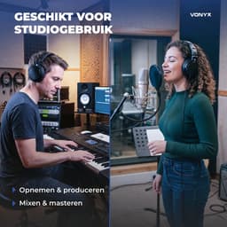 DJ koptelefoon - Vonyx HDX50BK - Over ear koptelefoon - Voor beginnende DJ’s - Met opbergtas - Zwart — thumbnail 3