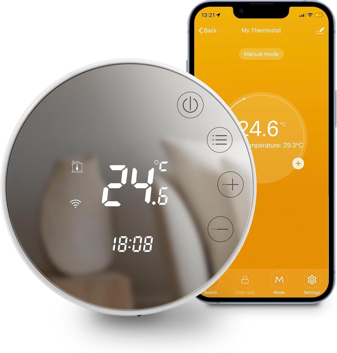 Maximale zoekdekking Slimme WiFi Thermostaat Touchscreen – Tuya Kamerthermostaat voor Gasboiler & Vloerverwarming — afbeelding 1