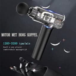 SNJY® Massage Gun - Massage Apparaat - Massage Pistool Professioneel - 8 Opzetstukken - 20 Snelheden - Zwart — thumbnail 5