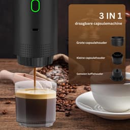 HEZIVO® Koffiecupmachine 3-in-1 - Draagbare Espressomachine - Voor Capsules en Gemalen Koffie — thumbnail 5