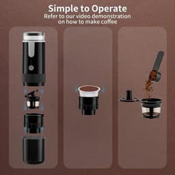 Draagbare elektrische espressomachine – Een handige, draagbare koffiemachine die werkt op batterijen of via een USB-C-poort – geschikt voor zowel koffiecapsules als gemalen koffie – perfect voor kamperen, op kantoor en op reis. — thumbnail 2