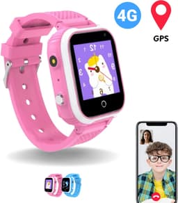 WB Goods Kinder Smartwatch - GPS Horloge Kind - Smartwatch Kinderen - Kinder GPS Tracker - 4G & SMS - Roze - Met Nederlandse Taal — thumbnail 1