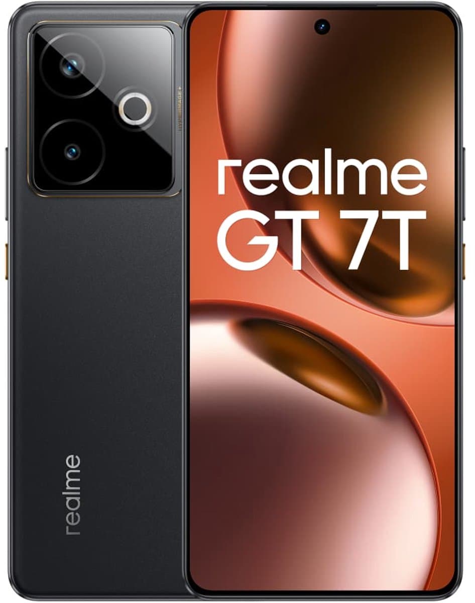 realme GT 7T - 5G Smartphone - 256GB Opslag - 12GB RAM - 7000mAh Titan Accu - 120W - IceSense Black — afbeelding 1