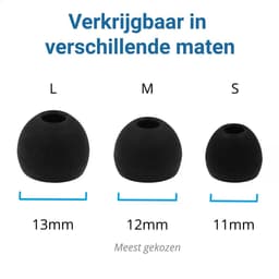3 Pack Siliconen Medium (M) Dopjes Oordopjes Vervanging Tips Geschikt voor Oordopjes / Headsets Inclusief opbergdoosje Zwart — thumbnail 3