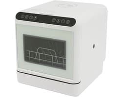 Mini vaatwasser - Compacte afwasser - Snel servies reinigen - Vier wasprogramma's - 6 Liter tank - Wit