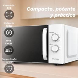 Magnetron met grill - Combimagnetron Grillfunctie - Snel Eten Bereiden - 3 Combinatiemodi - 25 Liter - Wit — thumbnail 4