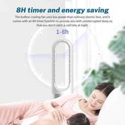 Ventilator met Zuiveraar - Torenventilator Bladloos - Zomerse Koelte - Stille Werking 8 Snelheden - 45.7 cm - Zilver — thumbnail 4