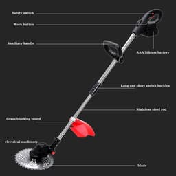Elektrische Grasmaaier - Handmaaier Krachtig - Gazon Onderhoud - Borstelloze Motor - 30 cm Snijdbreedte - Zwart — thumbnail 4