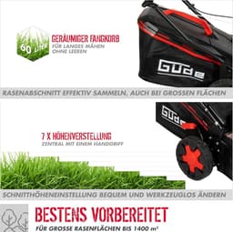 Benzine grasmaaier - Loopmaaier - Gazon onderhouden - Achterwielaandrijving - 46 cm snijbreedte - Zwart rood — thumbnail 3