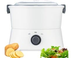 Elektrische Aardappelschiller - Automatische Schilmachine - Snel Groenten Schillen - Eén Knop Bediening - Tot 1kg - Wit