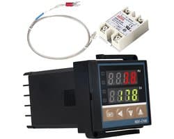 aladdien - REX-C100 LED PID-controllerkits - Digitale thermostaat - Slimme temperatuurregeling - Alarmfunctie - AC110V-240V - Geschikt voor industri...