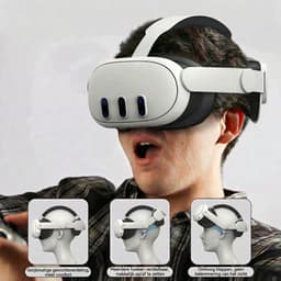 JustValue Elite Strap Met VR Cover Geschikt voor Meta Quest 2 VR bril - Anti Scratch Lens Cover - 3d - Headstrap - Accessoires - Wit — thumbnail 4