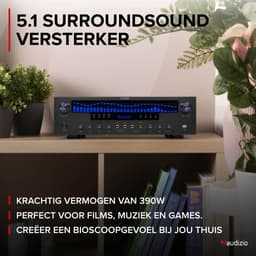 5.1 versterker - Audizio AV560EQ - Surround versterker met Bluetooth - Voor home cinema - 390W — thumbnail 3