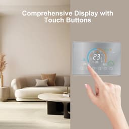 Slimme Thermostaat - Verwarming Controller - Energie Besparen - App Bediening - 5-35 Graden - Zwart — thumbnail 4