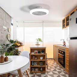 Re-purelife® Koel Zomer Collectie compacte plafondventilator voor slaapkamer, werkkamer of compacte woonkamer | ventilator met ABS | afstandsbediening, 6 snelheden en winterstand | 18W LED | rustige moderne uitstraling wit 46 × 46 × 14 cm — thumbnail 5