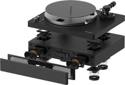 Aulo - Vinyl platenspeler met ingebouwde luidsprekers en subwoofer - Bluetooth - Duurzaam design in luxueuze zwarte afwerking — thumbnail 4
