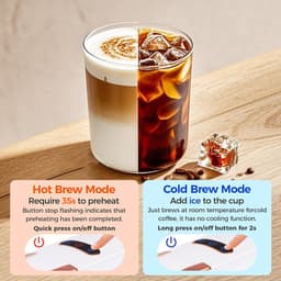 Koffiezetapparaat - Espressomachine - Thuis en kantoor - 5-in-1 compatibiliteit - 19 bar - Zwart — thumbnail 2