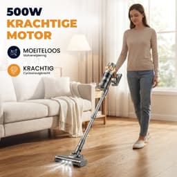 Cleanova Steelstofzuiger draadloos - 45000PA - 500W - 60 minuten - Display - kruimeldief - zonder zak - Groen verlichting - muurbevestiging — thumbnail 2