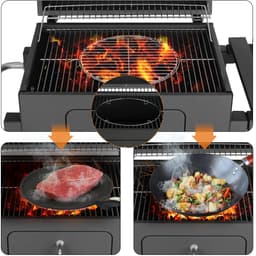 Milova Barbecue - BBQ - Houtskool - Grill - BBQ roker - Met klaptafel en wielen - Buitenterras - Zomer - Tuin - Buiten koken — thumbnail 3