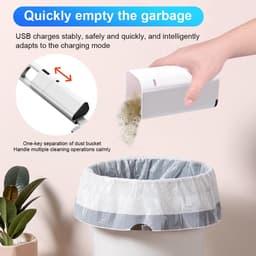 Draadloze Handstofzuiger 20000 Pa – Oplaadbaar – Met Wasbaar HEPA Filter – Mini Auto- en Huisstofzuiger voor Huisdierharen, Kantoor en Thuis – Wit — thumbnail 5