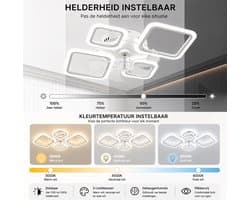 Plafondventilator met LED Verlichting – 65W – Dimbaar (3000K-6000K) – 6 Snelheden – Met Afstandsbediening & App – Stil – Wit